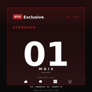Abonnement IPTV Standard 1 mois sans engagement — 20 000+ chaînes HD | IPTV Exclusive