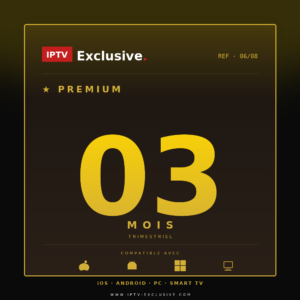 Abonnement IPTV Premium 3 mois 4K — Sport live, films, séries en HD | IPTV Exclusive