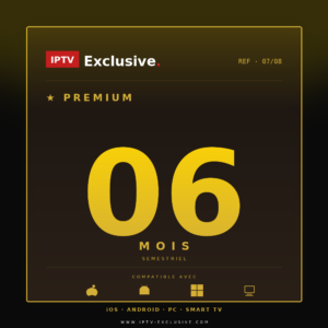 Abonnement IPTV Premium 6 mois 4K Ultra HD — Sport Films Séries | IPTV Exclusive